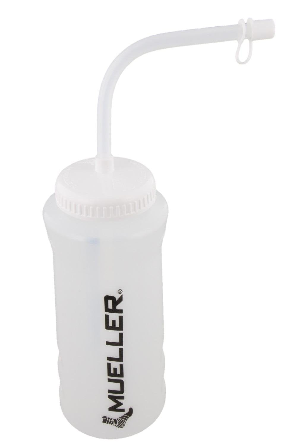 Mueller Quart Bottle With Straw, Natural Color With Black Letters
