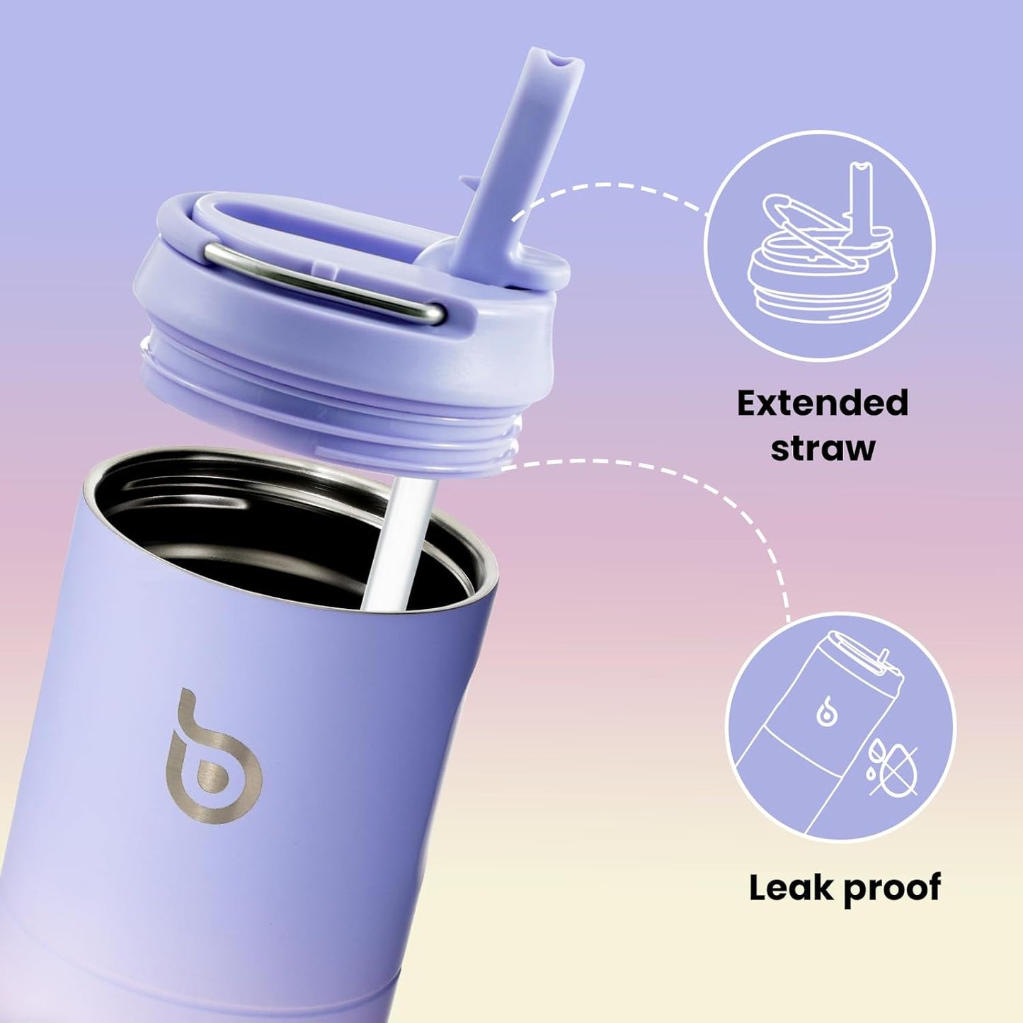 BOTTLE BOTTLE Insulated Water Bottle 24oz with Straw Lid and Handle for Sports Travel Gym Stainless Steel Water Bottles Double-Wall Vacuum Metal Leak Proof BPA-Free