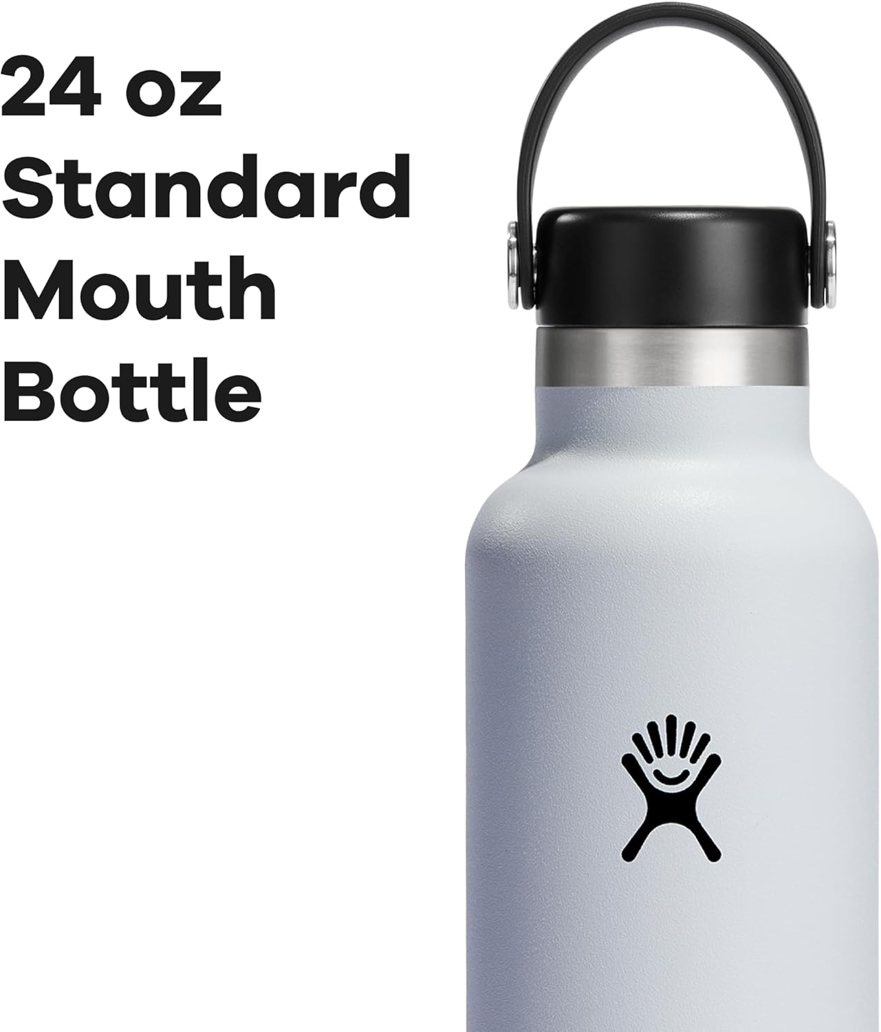 Hydro Flask Water Bottle - Insulated Stainless Steel - Non Spill, Leakproof in 24 Oz White
