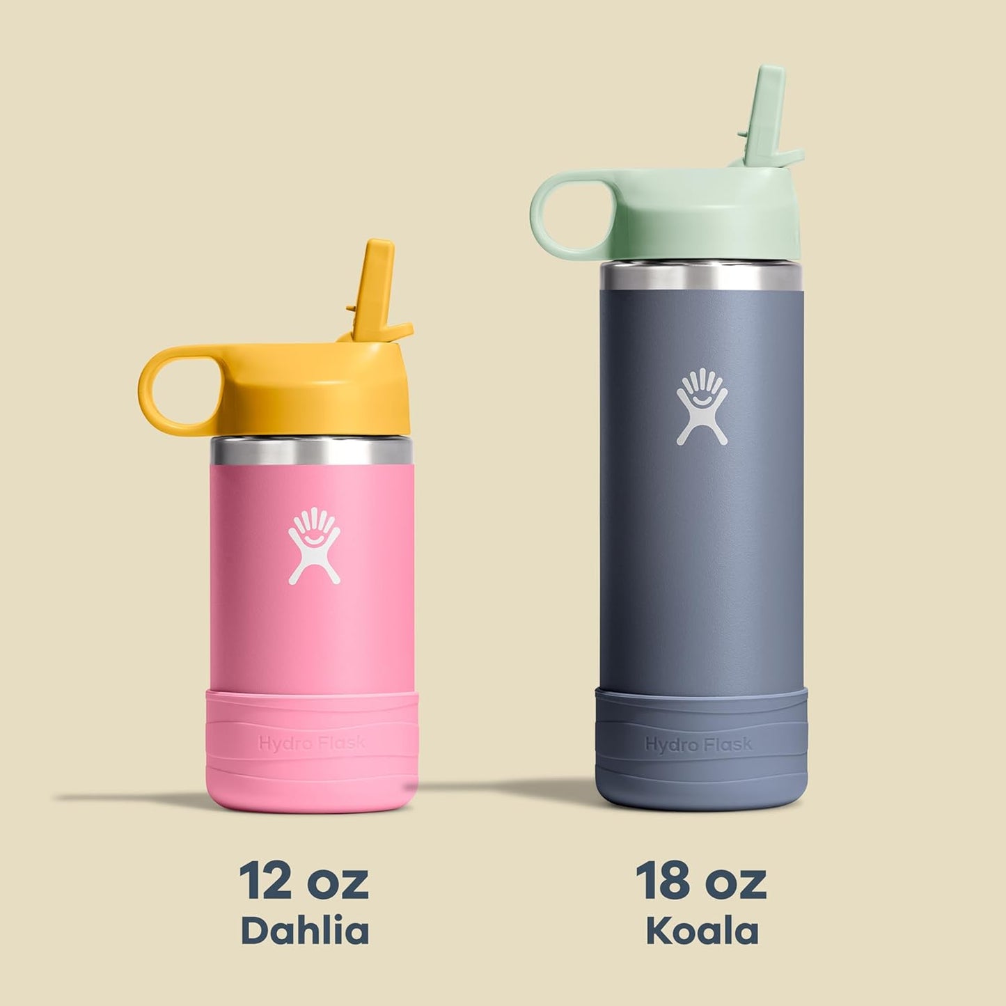HYDRO FLASK Kids Water Bottle Jr. Stainless Steel Insulated With Straw Cap for Water, Milk, Juice, School, Camp, Sport, Play and Lunch, Easy to Clean, Leak-Resistant