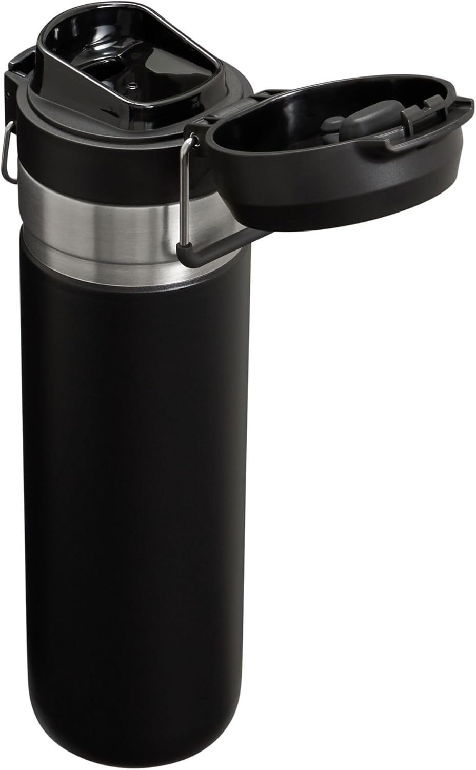 Stanley Quick Flip GO Water Bottle 24 oz | Push Button Lid | Leakproof and Packable for Travel and Sports | Insulated Stainless Steel | BPA-Free | Black 2.0
