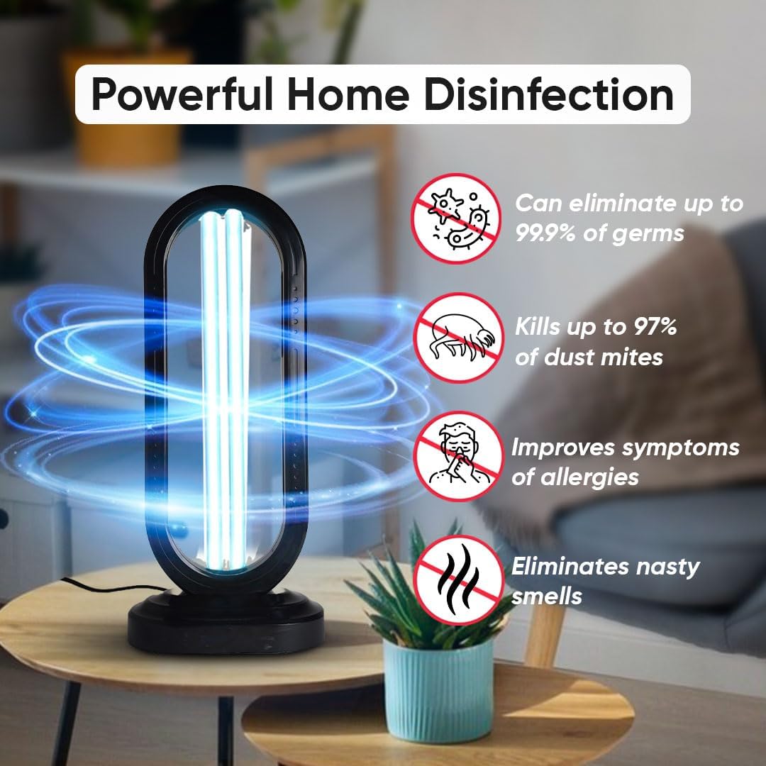Swissklip HaloUV Original, Home Disinfection Device, Haloclean Dust Mites Remover, UV Light Sanitizer, Ultraviolet Sanitizer for Home, Room & Kitchen, Ultraviolet Light with 4 Speed Timings