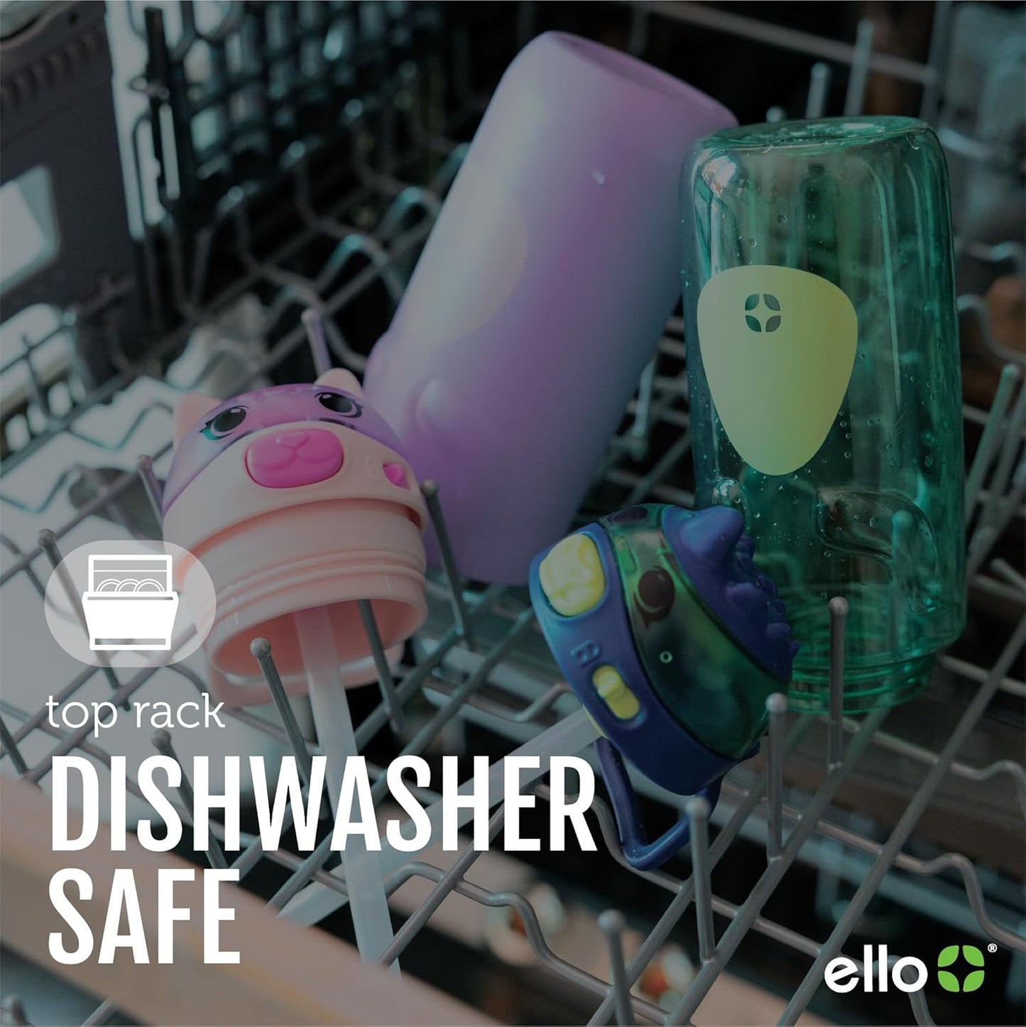 Ello Ellies 12oz Vacuum Insulated Stainless Steel Kids Water Bottle with Straw and Built-in Carrying Handle and Leak-Proof Locking Lid for School Backpack, Lunchbox and Outdoor Sports, Dog