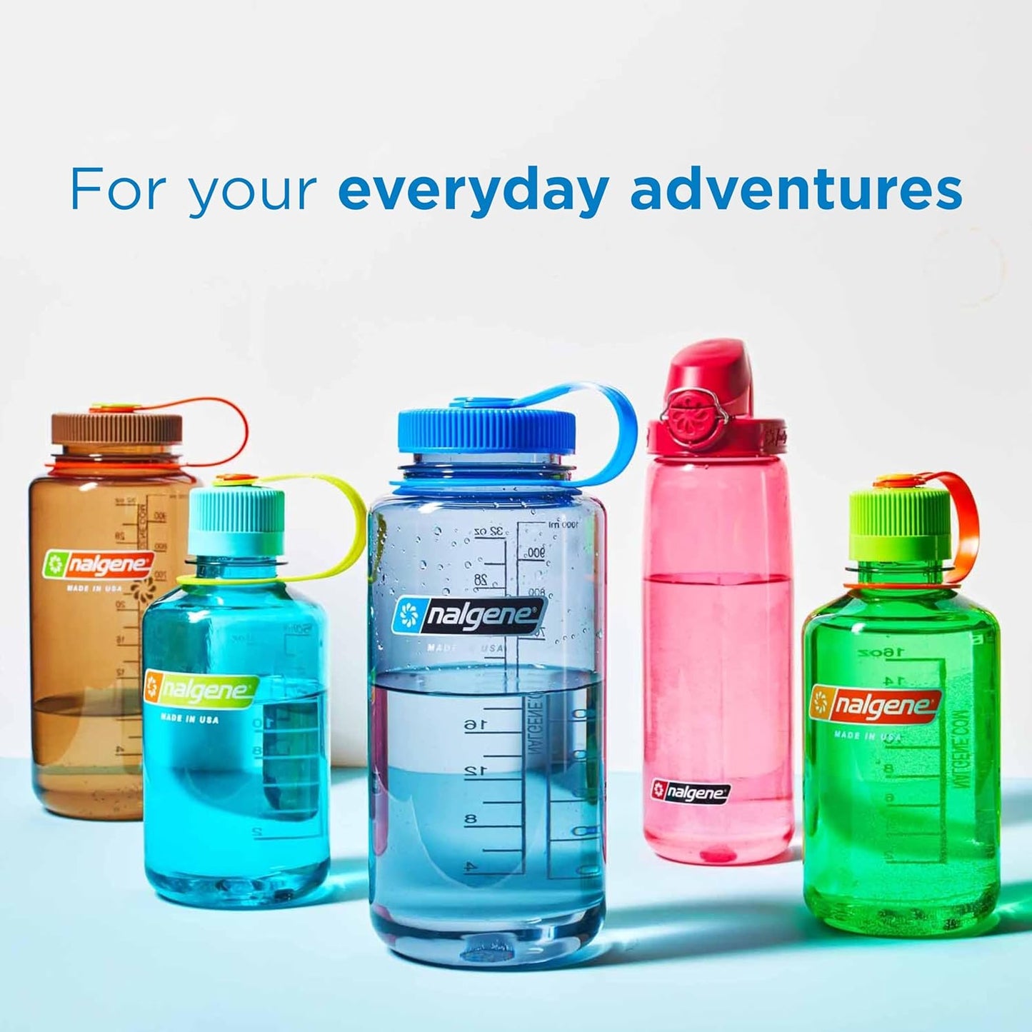 Nalgene Leak Proof Tritan BPA-Free Water Bottle - 32 oz Wide Mouth - Made in the USA for Outdoor Use & Daily Hydration (Grey w/Black Lid)