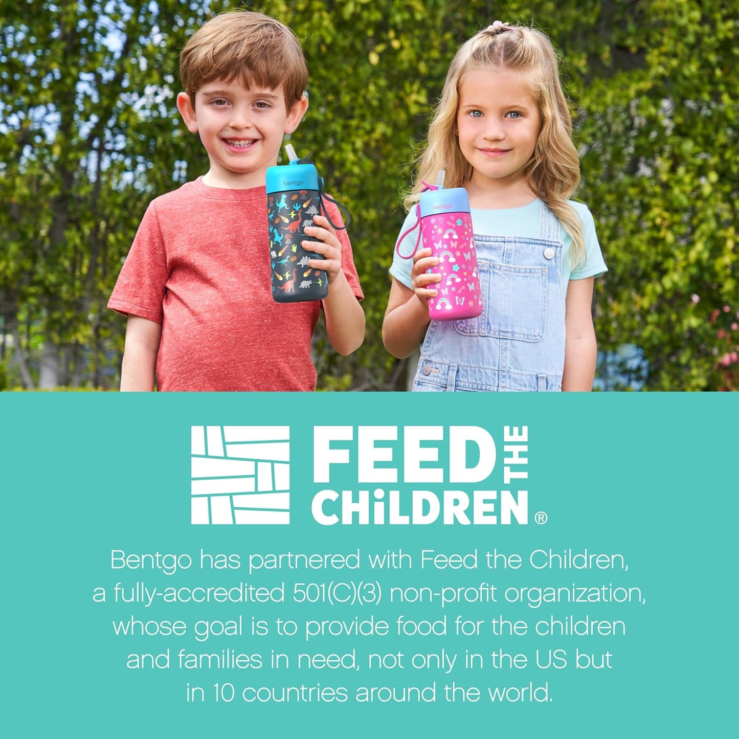Bentgo® Kids Stainless Steel Insulated Water Bottle - Leak-Proof; Keeps Cool for 12 Hours; Durable, BPA-Free, Dishwasher Safe 14 oz. Cup for Ages 3+ for School/Sports/Daycare (Unicorn)