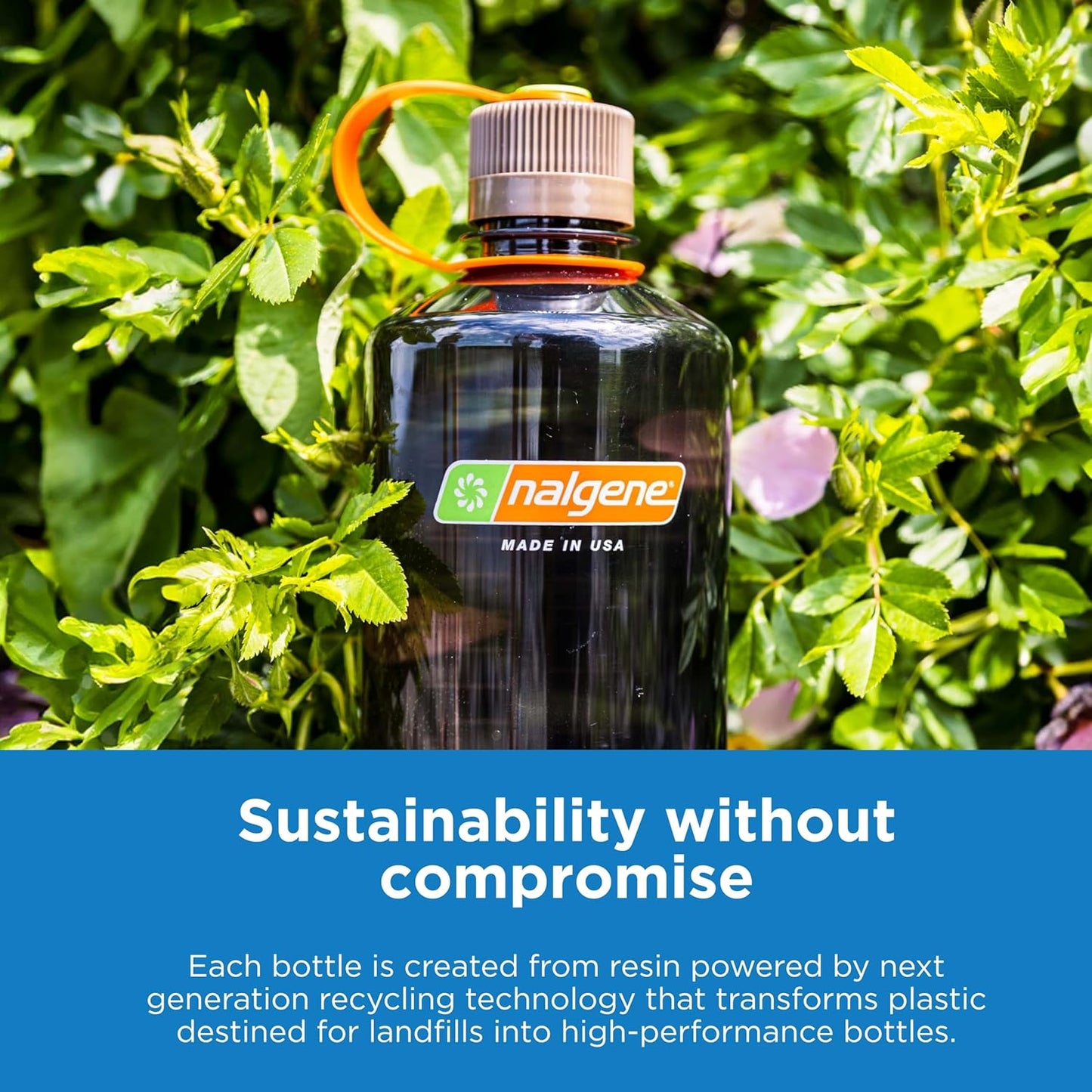Nalgene Leak Proof Tritan BPA-Free Water Bottle - 32 oz Wide Mouth - Made in the USA for Outdoor Use & Daily Hydration (Grey w/Black Lid)