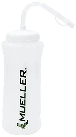Mueller Quart Bottle With Straw, Natural Color With Black Letters