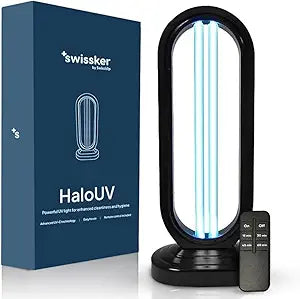 Swissklip HaloUV Original, Home Disinfection Device, Haloclean Dust Mites Remover, UV Light Sanitizer, Ultraviolet Sanitizer for Home, Room & Kitchen, Ultraviolet Light with 4 Speed Timings