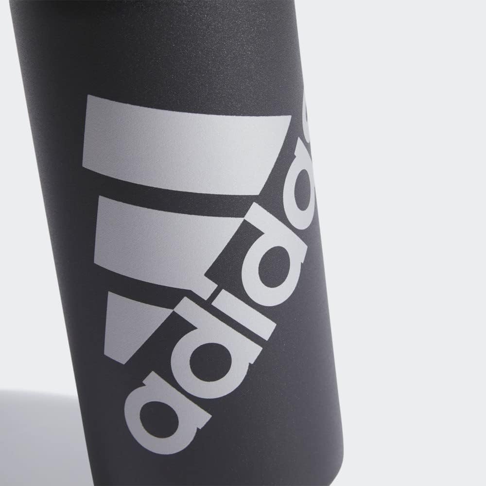 adidas 1 Liter (32 oz) Metal Water Bottle, Hot/Cold Double-Walled Insulated 18/8 Stainless Steel, Black/Silver Metallic, 32 Ounces