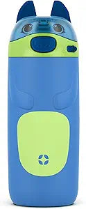Ello Ellies 12oz Vacuum Insulated Stainless Steel Kids Water Bottle with Straw and Built-in Carrying Handle and Leak-Proof Locking Lid for School Backpack, Lunchbox and Outdoor Sports, Dog