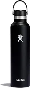 Hydro Flask Water Bottle - Insulated Stainless Steel - Non Spill, Leakproof in 24 Oz Black