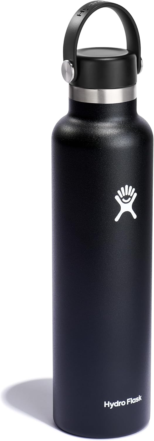 Hydro Flask Water Bottle - Insulated Stainless Steel - Non Spill, Leakproof in 24 Oz Black