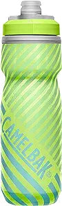 CamelBak Podium Chill Bike Insulated Squeeze Water Bottle Lime/Blue Stripe, 21oz