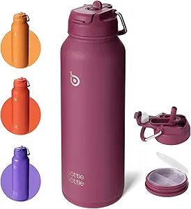 BOTTLE BOTTLE 40 oz sports water bottle stainless steel insulated water bottle with straw and pills holder