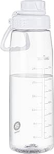 Water Bottle 32oz, clear water bottle with Spout Lid and Carry Handle, Reusable, Tritan, BPA Free, Hiking Water Bottle Suitable for Travel, Outdoors, Gym, Travel, Home, School (Clear)