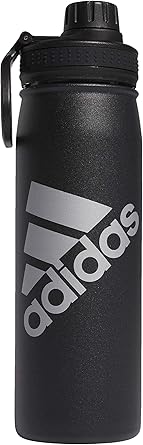 adidas 20 oz Stainless Steel Water Bottle, Insulated Double-Walled 18/8 Metal, Men, Women, Girls and Boys