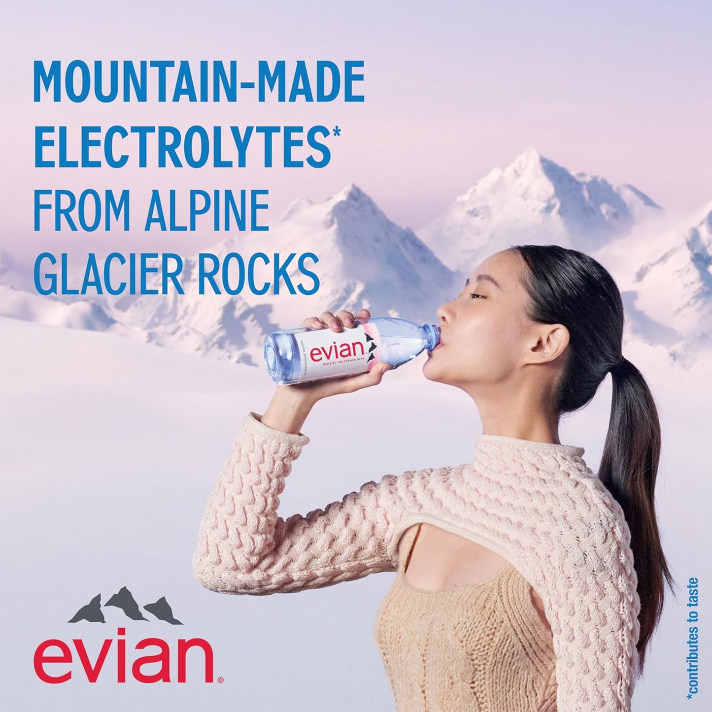 evian Natural Spring Water, 750 ml (25.36 fluid ounce) Water Bottle with Sports Cap, 12 Pack