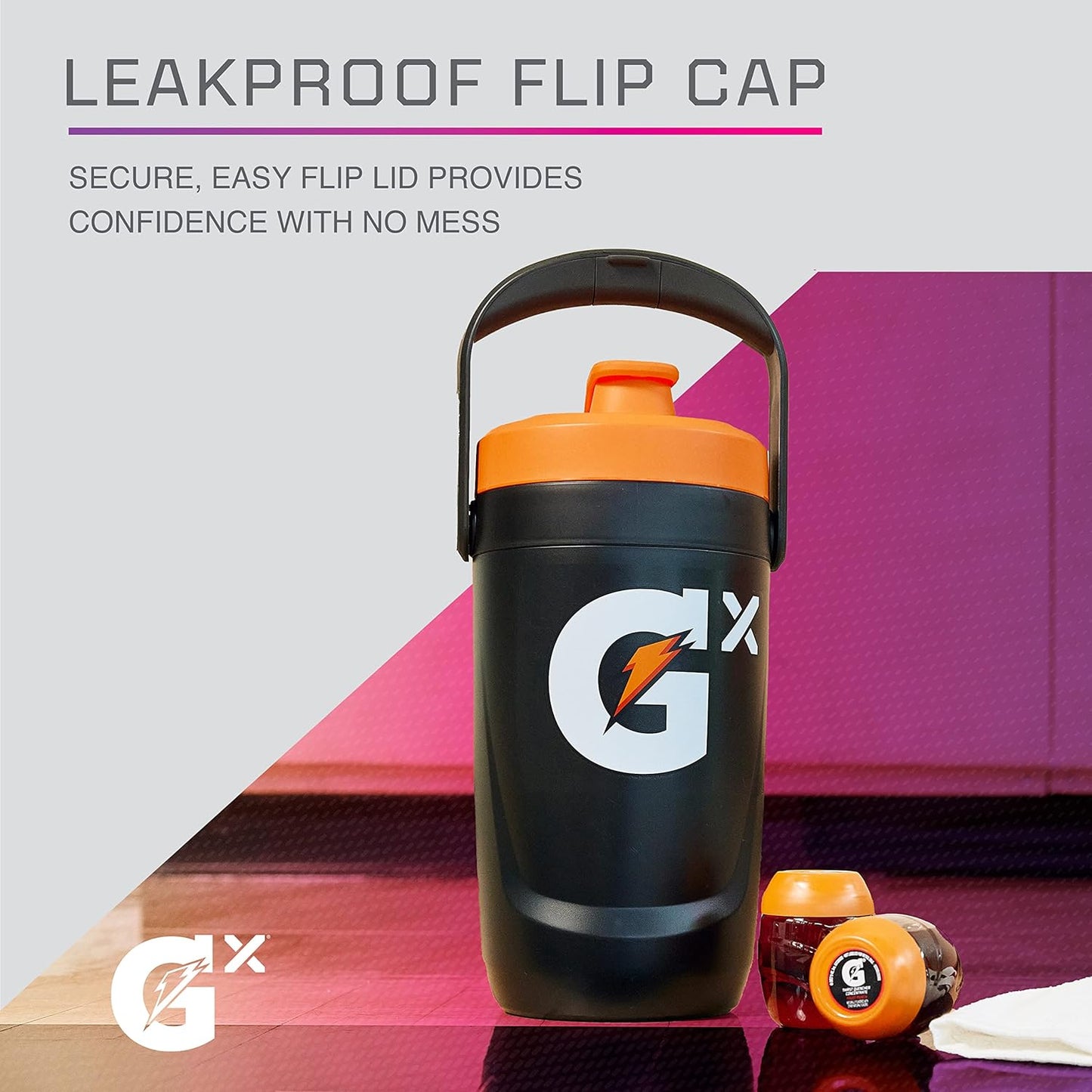 Gatorade Gx Performance Jug, 64oz, Leakproof, Non Slip Grip, Great for Athletes, Blue